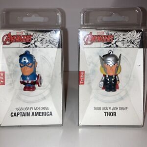 Lot Of 2 Marvel Avengers - Thor & Captain America- 16GB USB Flash Drive - Tribe