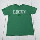 Fruit Of The Loom Green Lucky St Patrick’s Day T Shirt Size Medium