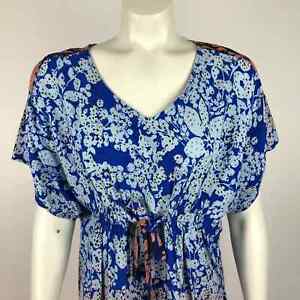 Cabi Small Rayon Blue Womens Pullover Top Blouse