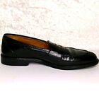 ADOLFO Mens Leather Loafers Hand Made Italy Black Size 9 D Slip-on Shoes