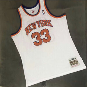 New York Knicks Patrick Ewing white Vintage Throwback #33 Jersey