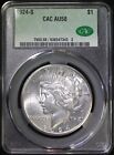 1924 S $1 Peace Silver Dollar CACG AU58 Almost Uncirculated Well Struck CAC