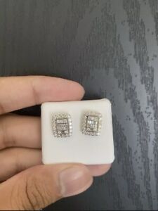 REAL Diamond Earrings 1.00 Cart Natural Diamonds 10k Solid Yellow Gold Men/woman