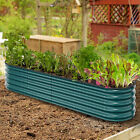 8x2x1.4ft Large Galvanized Raised Garden Bed Outdoor Vegetables Flowers Planter