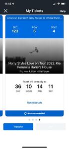 Harry Styles Los Angeles concert tickets Nov. 4th EXCELLENT SEATS