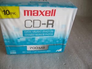 New ListingMaxell Cd-R Blank 80 Min Recordable CDs 700mb 5 PK New Sealed 10 Pack
