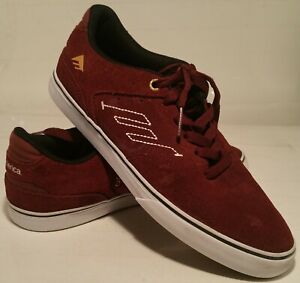 EMERICA Men’s The Reynolds Low Vulc Size 8 Red Suede Skate Shoes