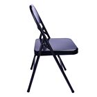 Steel Black Folding Chair, Indoor,Teens and Adult, Metal Frame Sturdy Structure