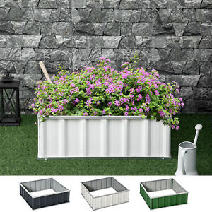 Metal Raised Garden Bed No Bottom Planter Box w/ Gloves for Backyard, Patio