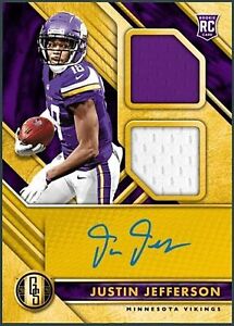 2020 Panini Gold Rookie Two Patch Autograph Justin Jefferson RC RPA Digital Card