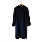 Burberrys’ vintage navy blue long wool mohair blend trench coat 8