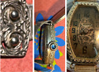 1917 14 K Gold /Swiss Dione Ladies Watch / 15 Jewels /Sapphire Blue Gem Winder