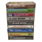 Lot Of 9 Assorted 60s 70s Cassette Tapes Rock Pop Folk Kingston Trio Everly Bros