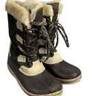 Polar Edge Thinsulate insulated suede and rubber lace up boots faux fur size 8