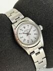 ROLEX 25mm Oyster perpetual 76030 Silver Automatic White Roman Dial Ladies Watch