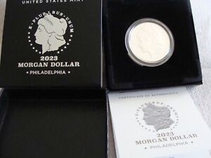 New Listing2023-P MORGAN SILVER DOLLAR UNCIRCULATED IN OGP WITH COA 