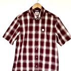 Carhartt Shirt Men’s Medium Plaid Button Down Short Sleeve Collared Pocket Top