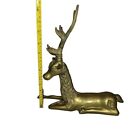 Large Heavy Brass Antelope Deer Figurine By Sarreid Ltd, Spain, 1970s.