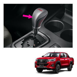 Genuine Leather Gear Knob Automatic Silver For Toyota Hilux Revo 2015 2019 (For: Toyota)