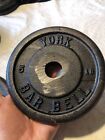 New ListingVintage York Barbell 5lb Cast Iron Standard Weight Plates (5lbs total)