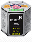 GENUINE KESTER SOLDER 60/40, 0.020” (0.5mm) ROSIN CORE, 20 FEET + FLUX 