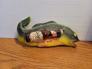 (VTG) 1950s Blatz Beer Bass Fish Back Bar Bottle Statue Sign Bar Cabin Northwood