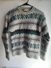 L.L. Bean 100% Wool Sweater Mens Vintage Christmas Holiday Cardigan Medium Small