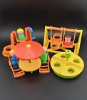 Vintage Fisher Price Little People Playground Set Swing Merry Go Round Jump Rope