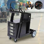 Steel Cabinet Welding Cart with Wheels and Gas Tank Storage for TIG MIG Welder