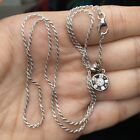 14k White Gold CZ Pendant & 1.5mm Rope Necklace 20”Inches 6.5 grams ! NOT Scrap