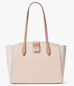 NEW Kate Spade Tote Colorblocked Leather Bag Purse K7733 Dogwood pink/white