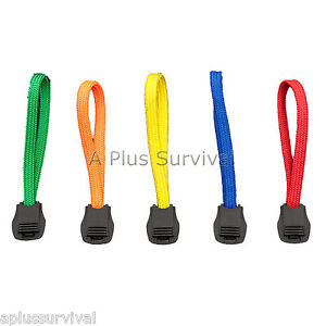5 Pack of Paracord Zipper Pulls for Backpacks Jackets Luggage Survival Kits
