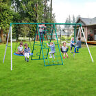 Swing Set Outdoor for Kids with 2 Swing,Upgraded Glider,Climbing Rope & Ladder
