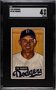 1951 Bowman Gil Hodges #7 Brooklyn Dodgers HOF SGC 4