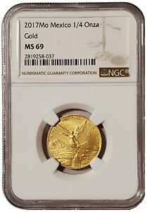 2017 1/4 Oz GOLD MEXICAN LIBERTAD NGC MS69 Coin - 500 Pieces Minted.