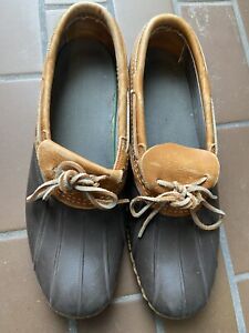 LL Bean Low Duck Maine Hunting Shoes Rubber Leather Brown Men's Size 11