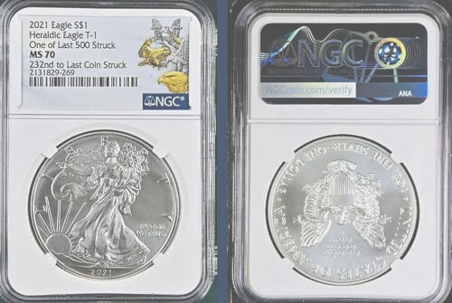 2021 AT DUSK & AT DAWN SILVER EAGLE #232 To Last Coin Struck T-1  NGC MS70  ⭐️