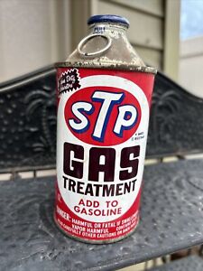 VTG RED CONE TOP STP GAS TREATMENT METAL CAN NOS FULL 1974 Gas Oil Advertising