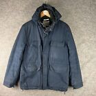 Norse Projects Nunk Jackets Mens Medium Blue Full Zip Hooded Cambric Cotton