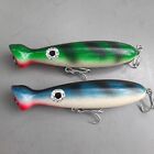 2 1/2oz Poppers Lot Of 2,Striper Lures,Surf Plugs,Saltwater Lures