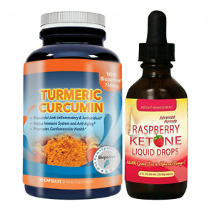 Turmeric Curcumin Immune Health Capsule Raspberry Ketone Weight Management Drops
