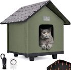 Heated Cat House Elevated Waterproof and Insulated Cat House Outdoor Cat Shelter