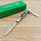 Hen & Rooster Pen Pocket Knife Stainless Steel Blade Imitation Abalone Handle