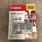 Canon Pixma Ink Value Pack 1 CL-41, 2 PG-40 Black Color Cartridges Set Sealed