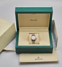 Rolex Oyster Perpetual 25mm Ladies 18k/ss Gold Watch Sapphire Jubilee Band