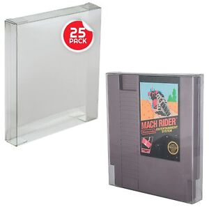 25 NES Cart Clear Protectors EVORETRO Nintendo Cartridge Loose Case box Display