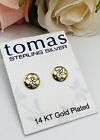 Sterling Silver 14KT Gold Plated Sand Dollar Post Earrings By Tomas