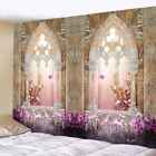 Extra Large Tapestry Wall Hanging Medieval Floral Window Fabric Art Posters