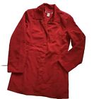 Merona Red Raincoat Trench Jacket Coat Lined Womans Size Small Hidden Snap Front