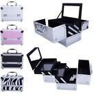 Travel Aluminum Makeup Train Case Cosmetic Tattoo Jewelry Box With Mirror 4color